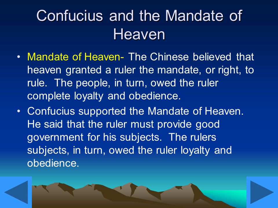 Confucius and the Mandate of Heaven