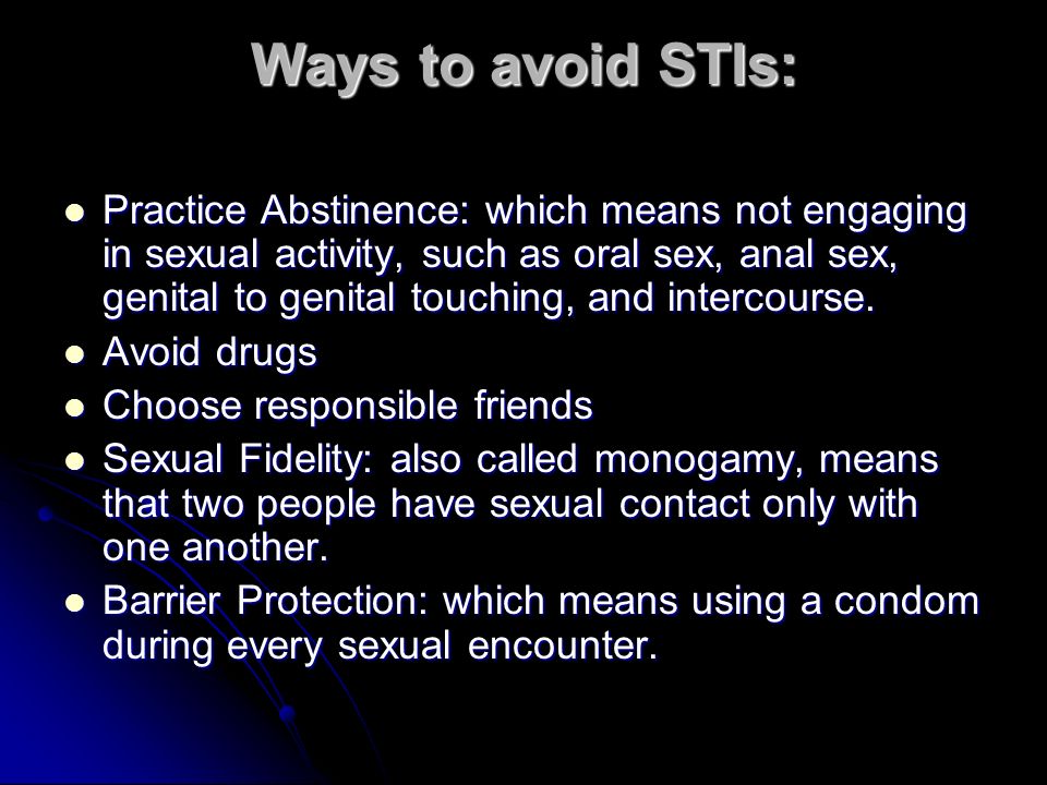 Ways to avoid STIs: