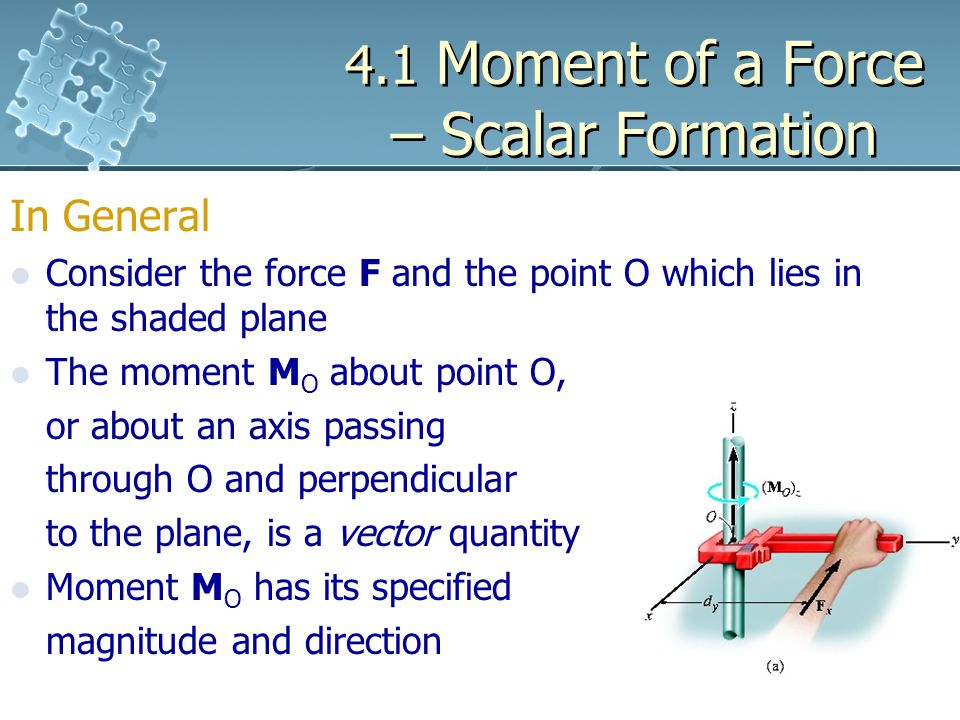 4.1 Moment of a Force – Scalar Formation