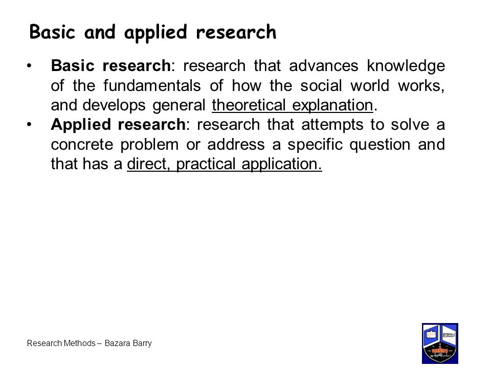 Basic and applied research