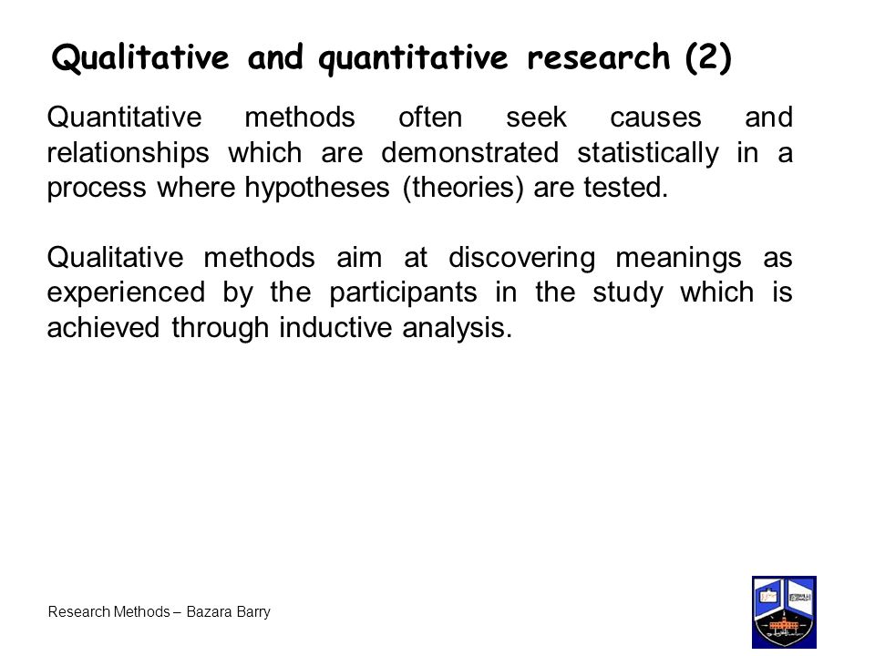 Qualitative and quantitative research (2)