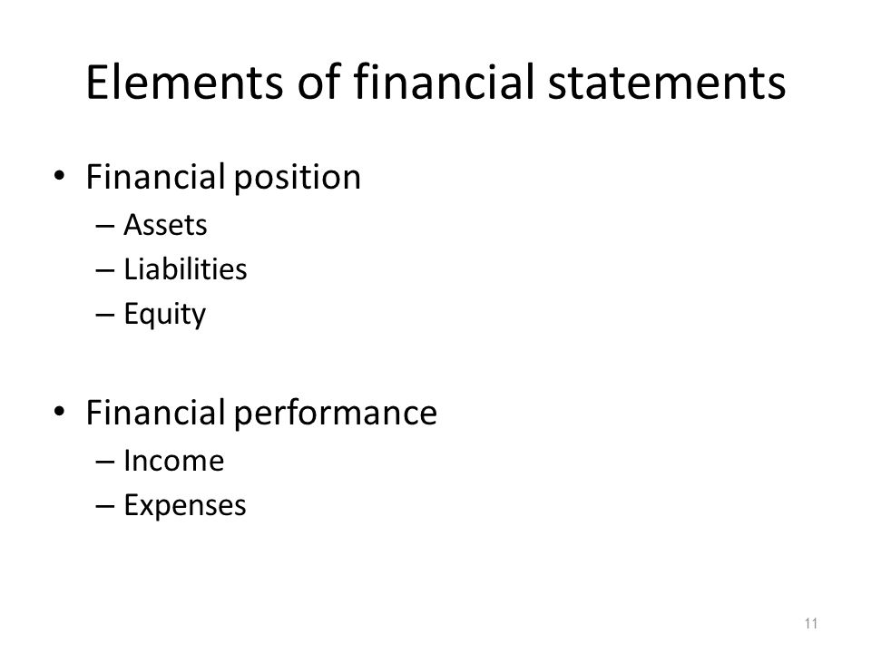 Elements of financial statements