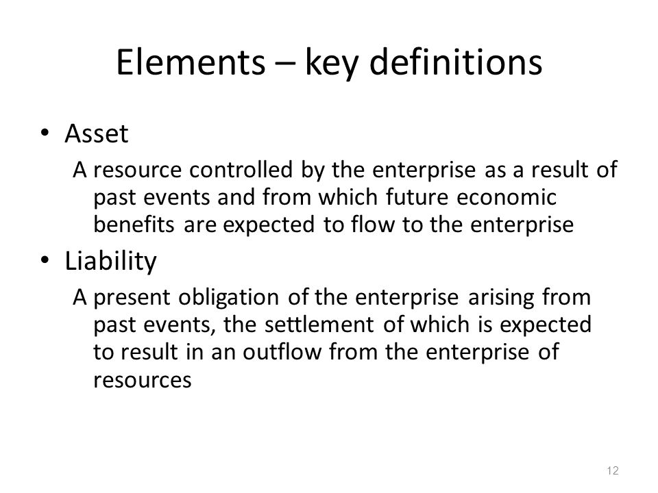 Elements – key definitions