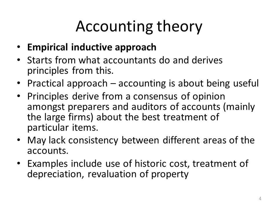 Accounting theory Empirical inductive approach