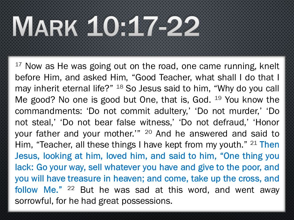 Mark 10:17-22