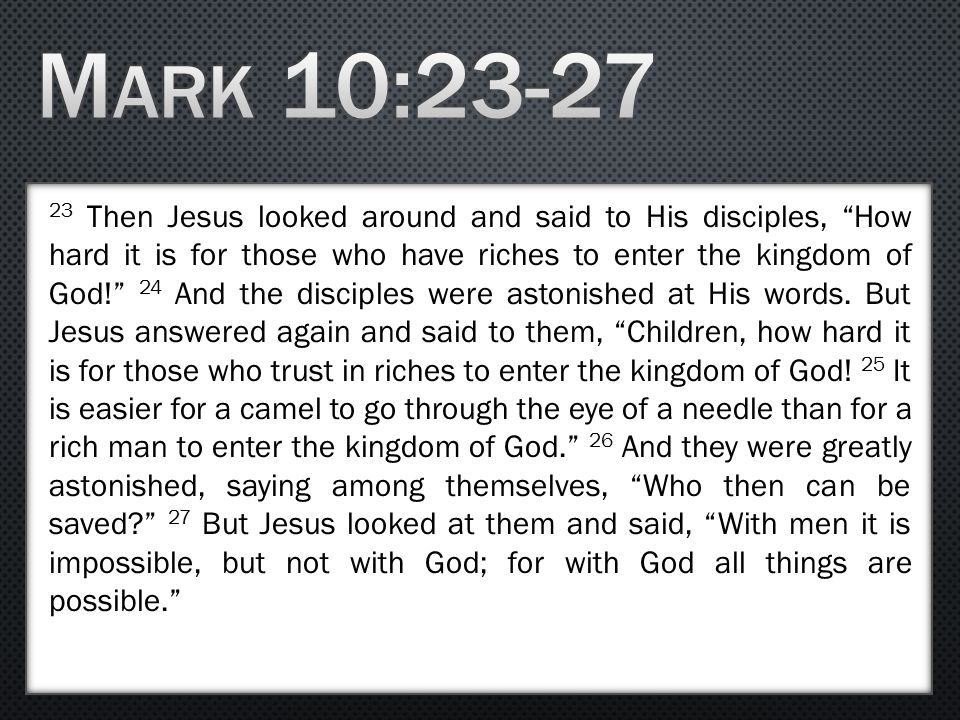 Mark 10:23-27