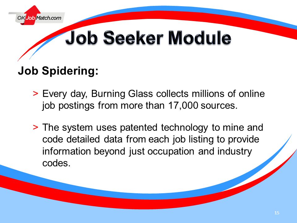 Job Seeker Module Job Spidering:
