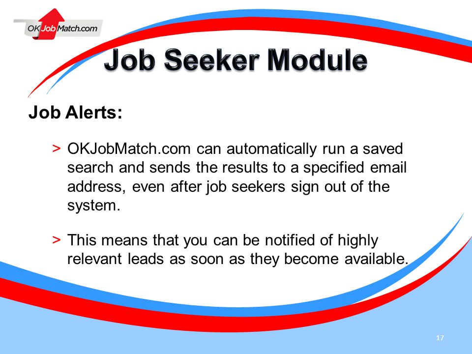Job Seeker Module Job Alerts: