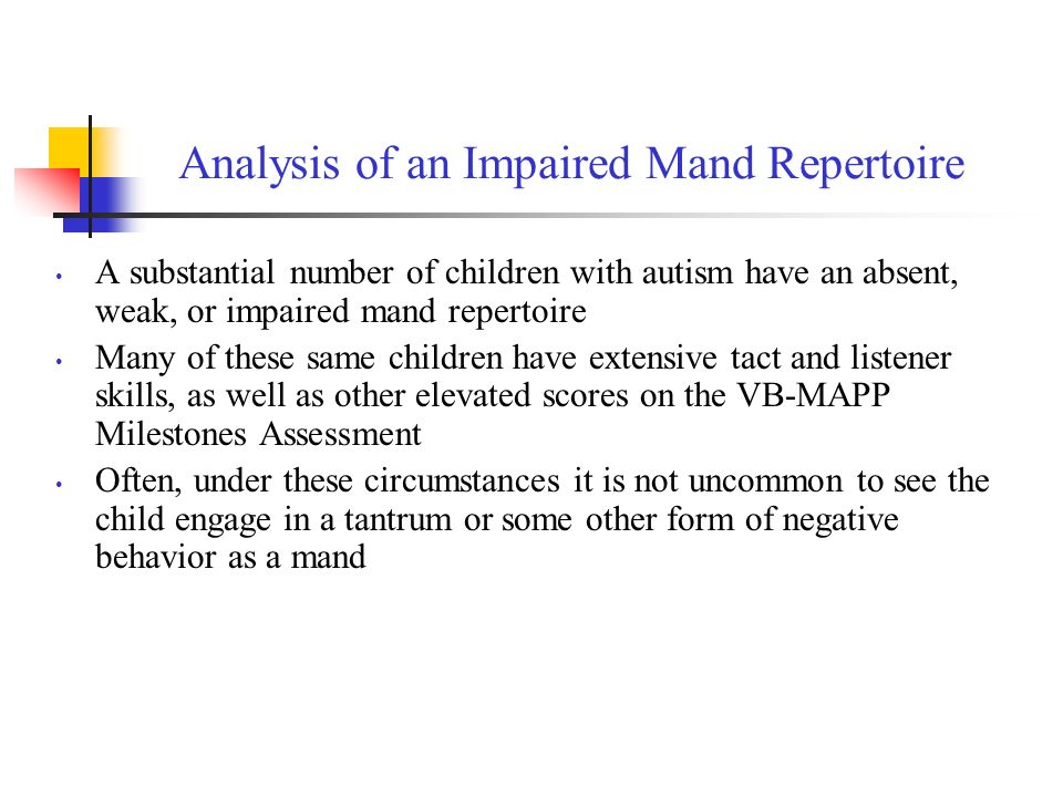 Analysis of an Impaired Mand Repertoire