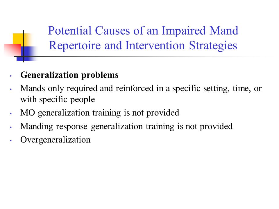 Potential Causes of an Impaired Mand Repertoire and Intervention Strategies
