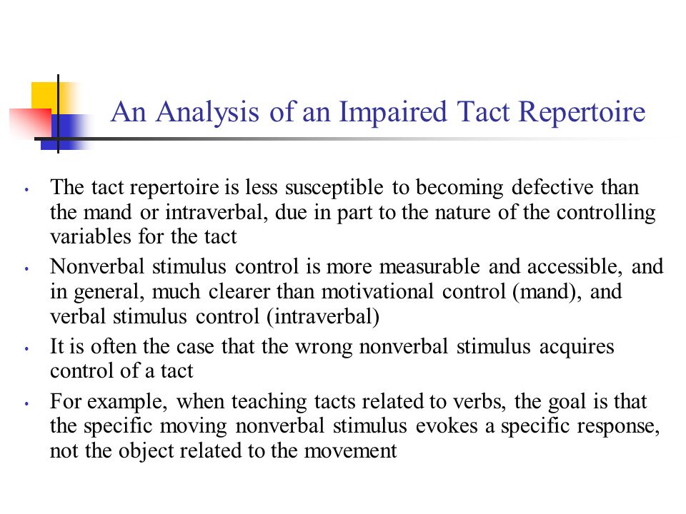 An Analysis of an Impaired Tact Repertoire