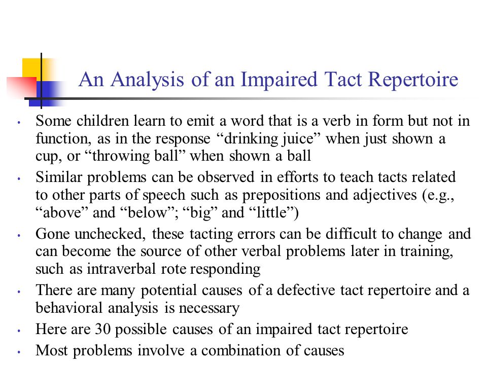 An Analysis of an Impaired Tact Repertoire