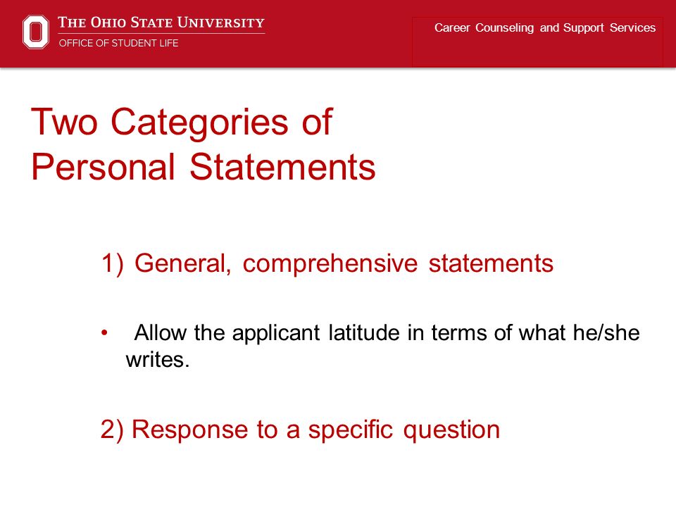 Two Categories of Personal Statements