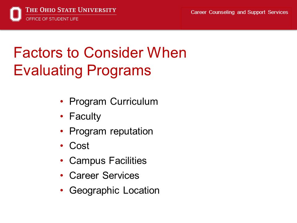 Factors to Consider When Evaluating Programs