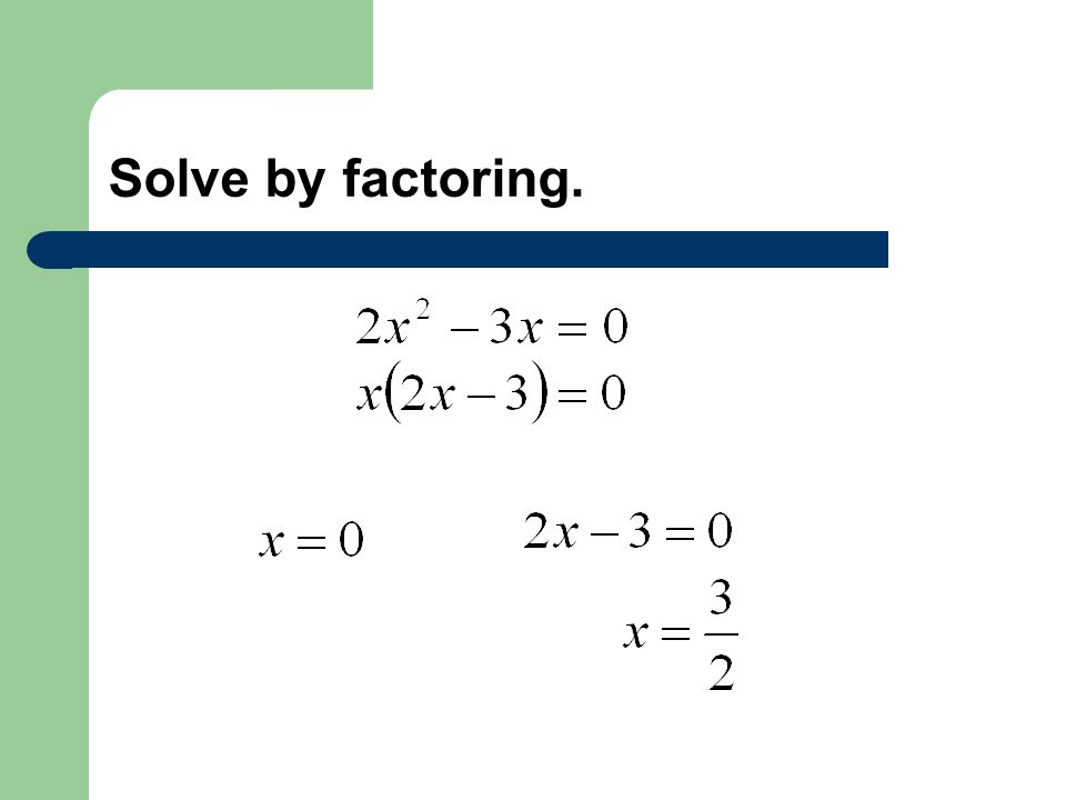 Solve by factoring.