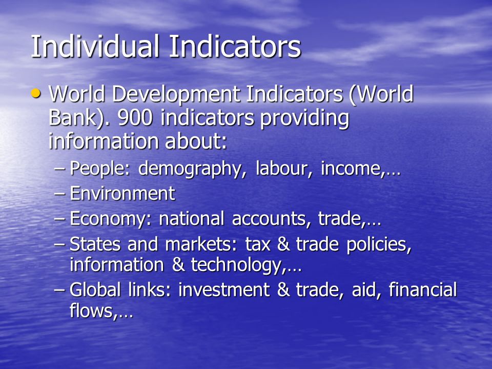 Individual Indicators