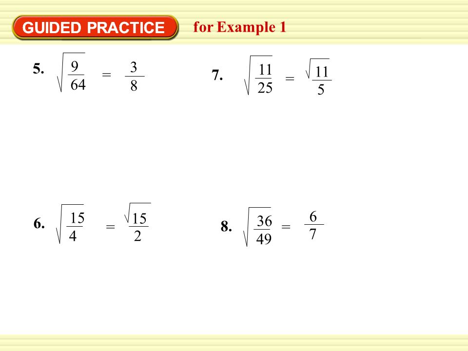 GUIDED PRACTICE GUIDED PRACTICE for Example = = = =