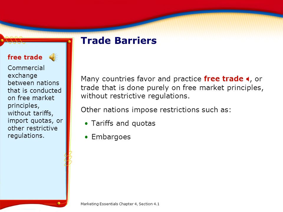 Trade Barriers free trade.