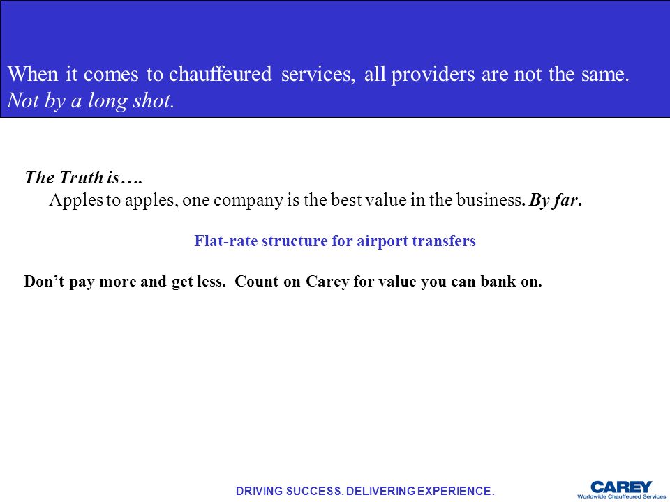 Flat-rate structure for airport transfers