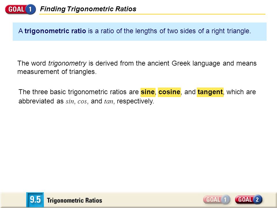Finding Trigonometric Ratios
