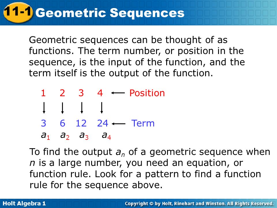 Geometric sequences can be thought of as functions