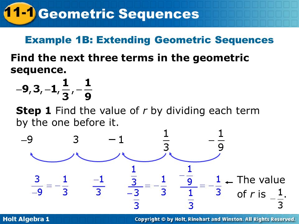 Example 1B: Extending Geometric Sequences