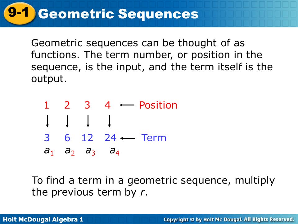 Geometric sequences can be thought of as functions