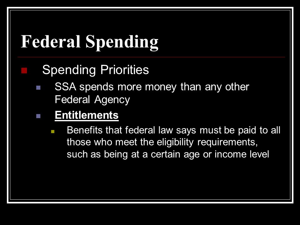 Federal Spending Spending Priorities