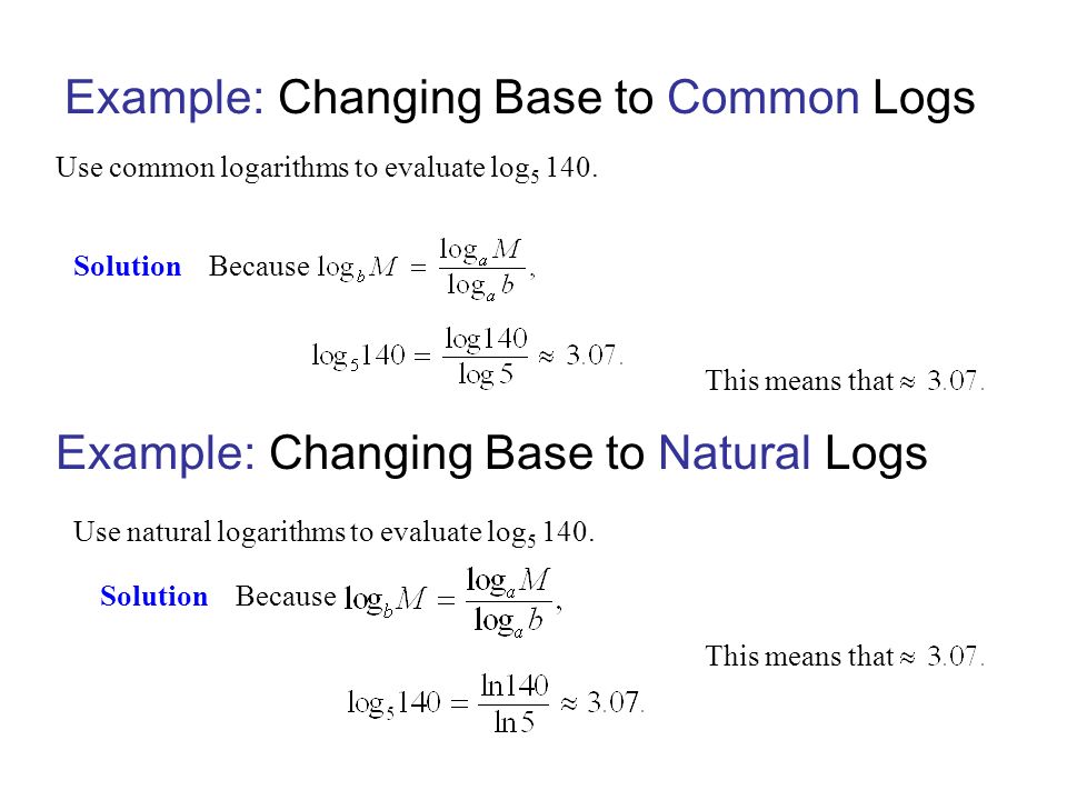 Example: Changing Base to Common Logs