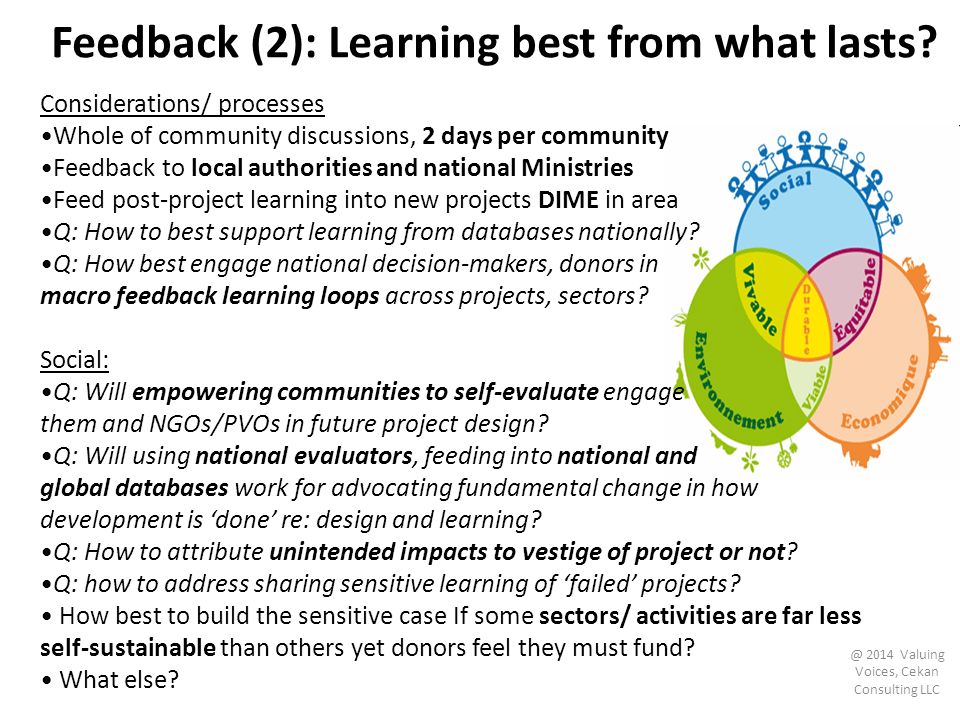 Feedback (2): Learning best from what lasts