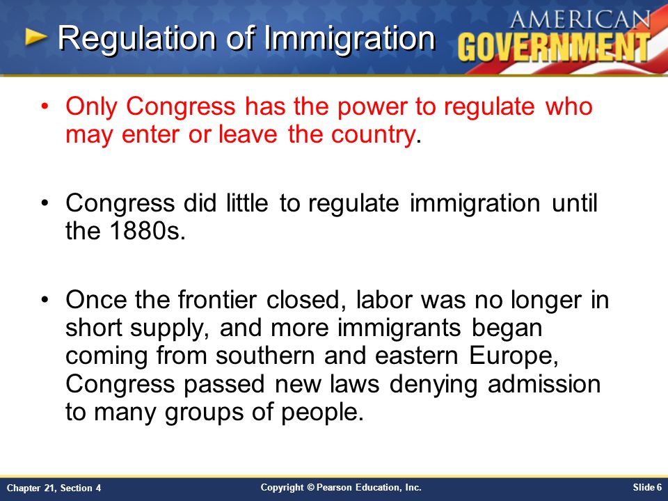 Regulation of Immigration