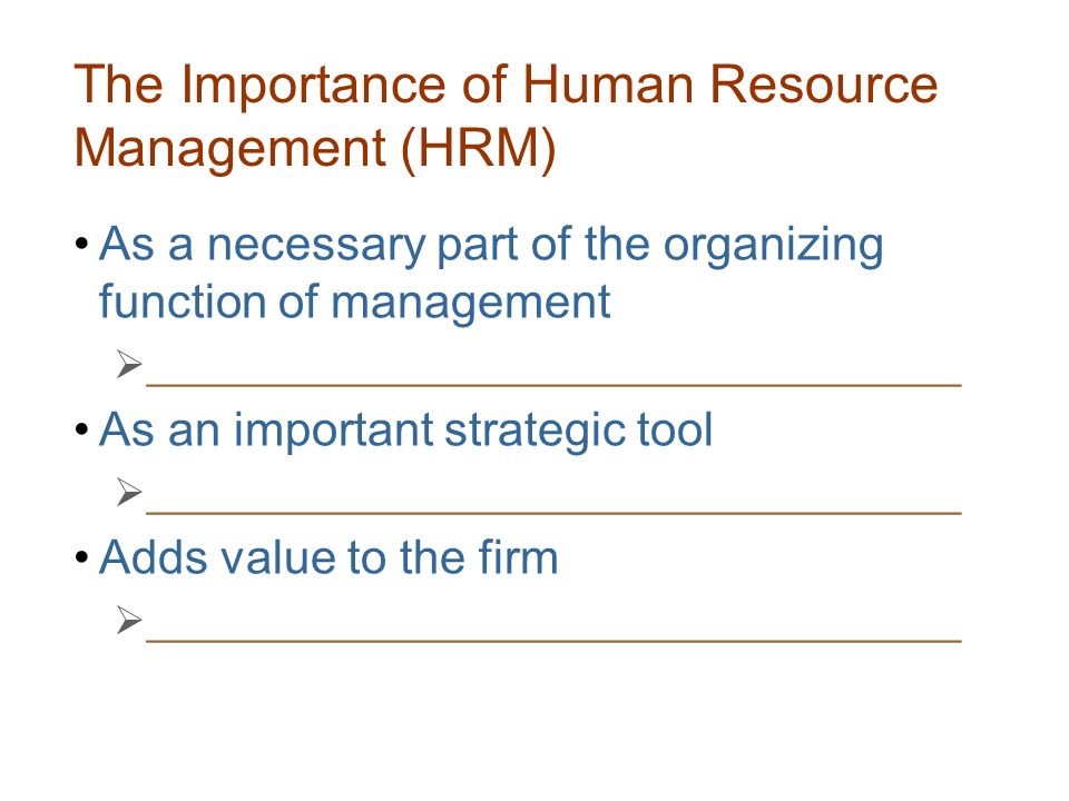The Importance of Human Resource Management (HRM)