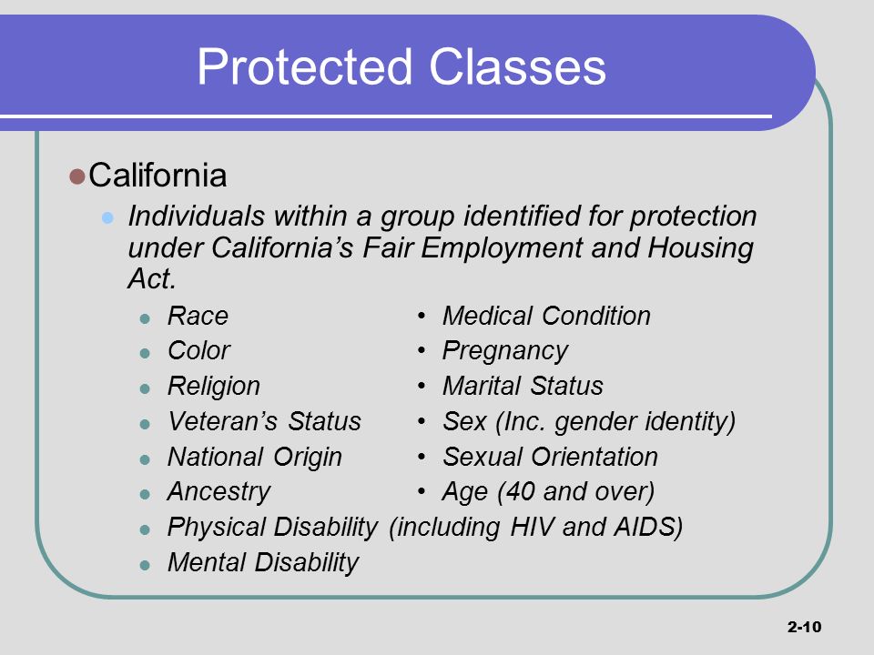 Protected Classes California