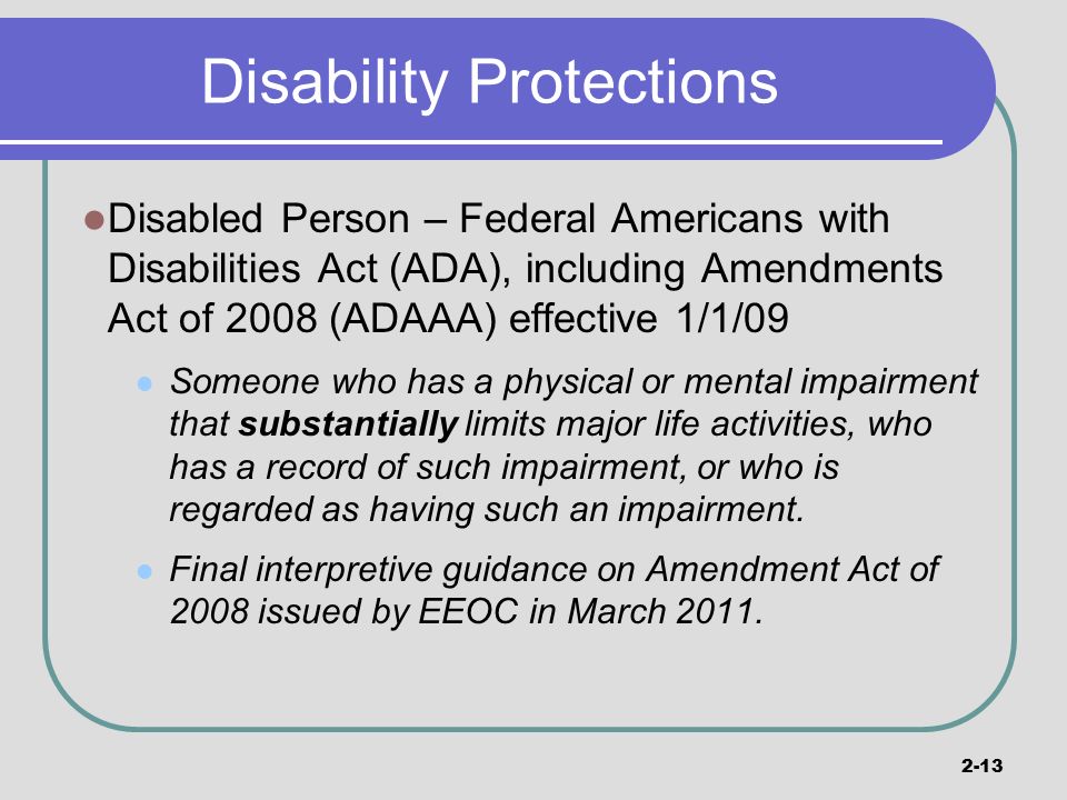 Disability Protections
