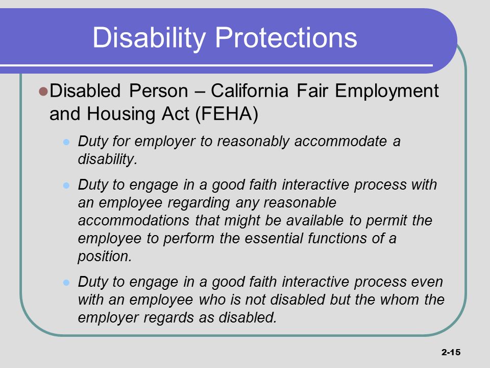 Disability Protections