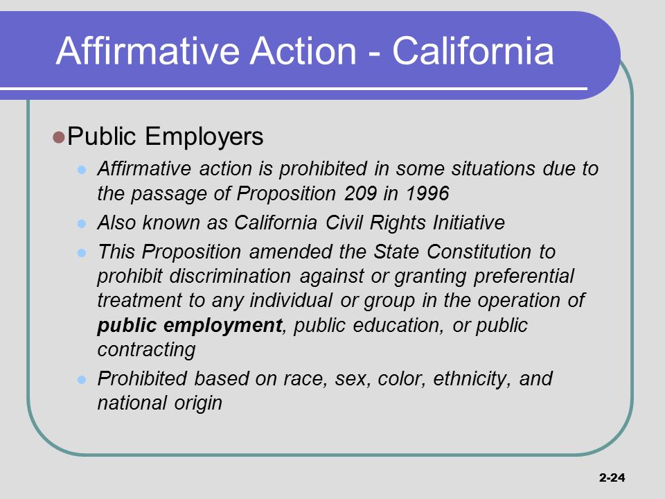 Affirmative Action - California