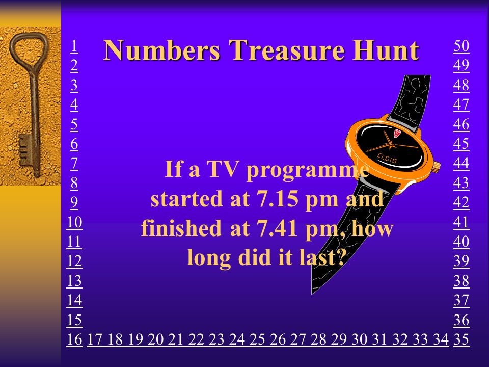 Numbers Treasure Hunt