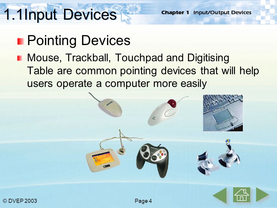 1.1Input Devices Pointing Devices