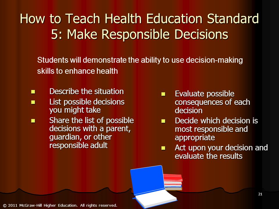 How to Teach Health Education Standard 5: Make Responsible Decisions
