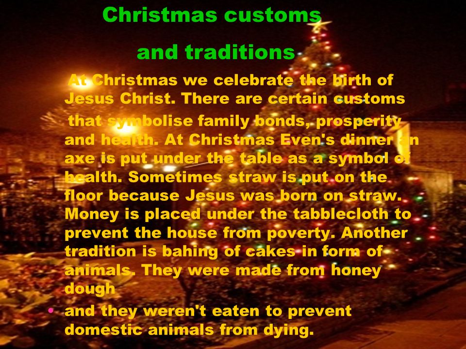 Christmas customs and traditions