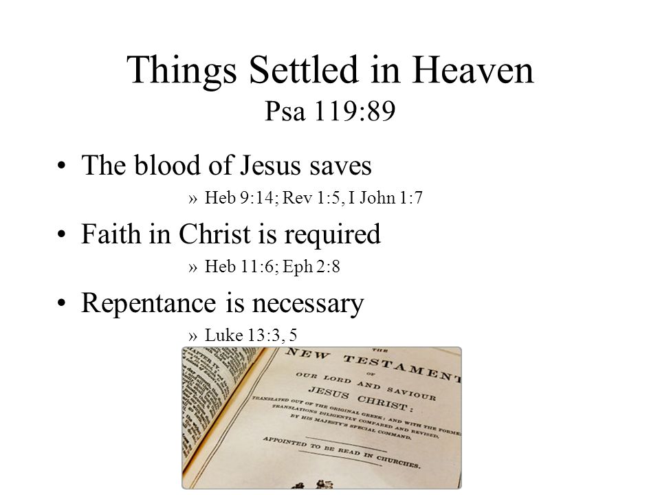 Things Settled in Heaven Psa 119:89