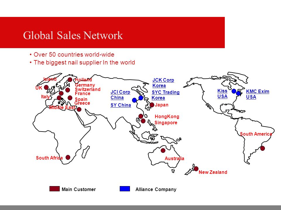 Global Sales Network Over 50 countries world-wide