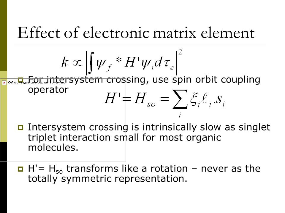 Effect of electronic matrix element