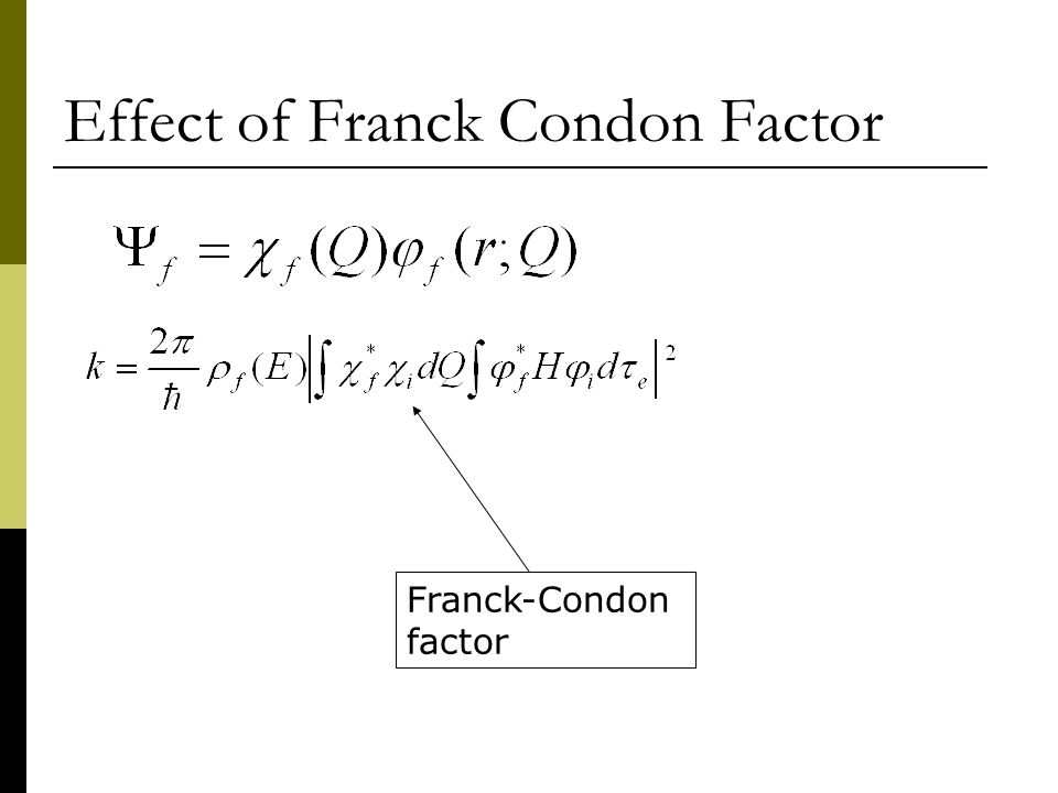 Effect of Franck Condon Factor