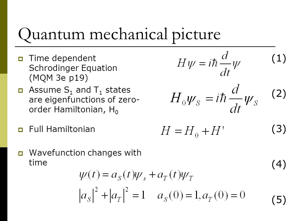 Quantum mechanical picture
