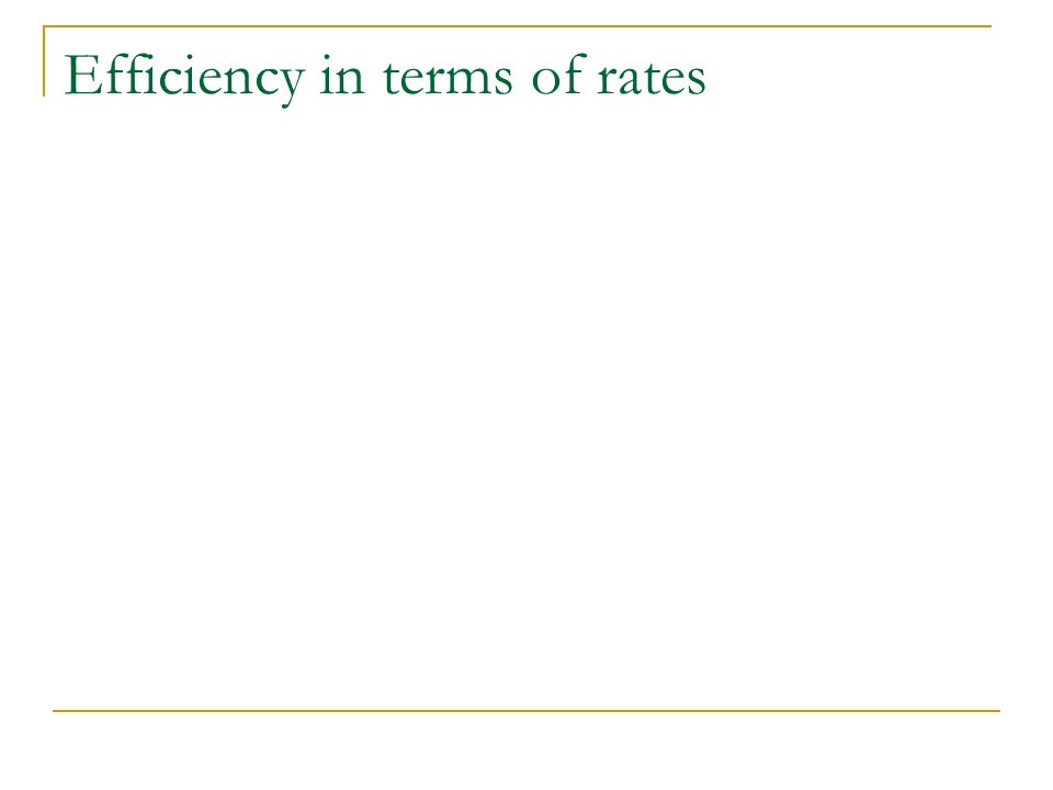 Efficiency in terms of rates