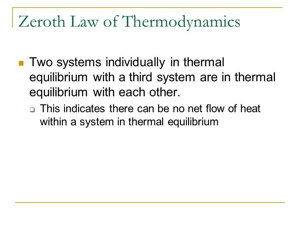 Zeroth Law of Thermodynamics