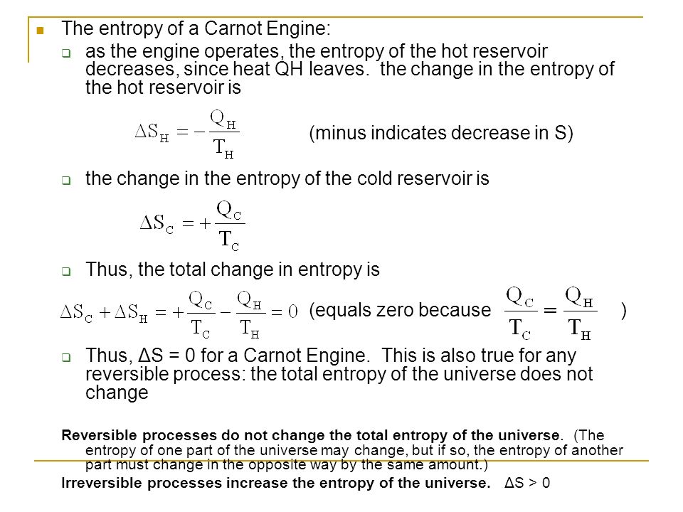 The entropy of a Carnot Engine: