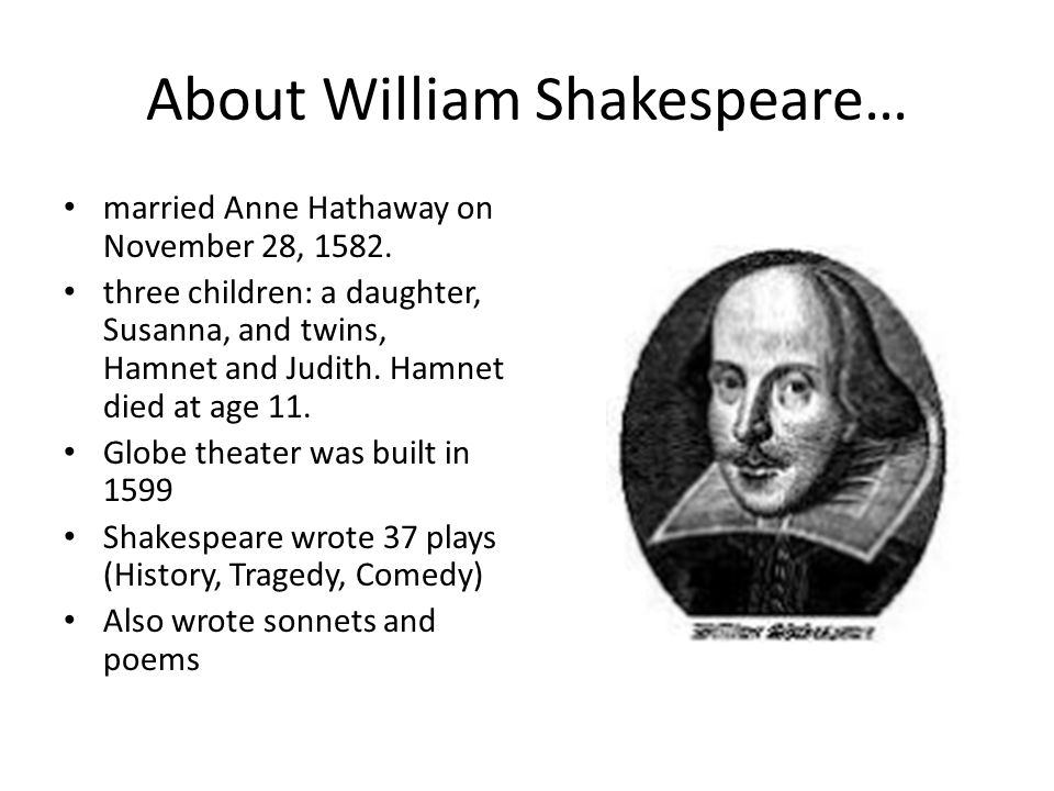 About William Shakespeare…