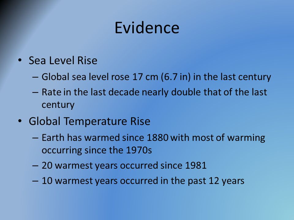 Evidence Sea Level Rise Global Temperature Rise